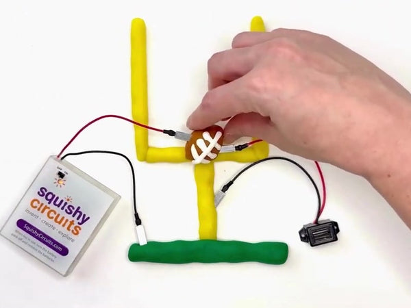 Hand touching the football to the goalpost