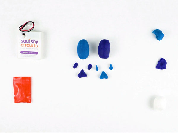 Blue and purple bodies with small teardrop arms and heart feet